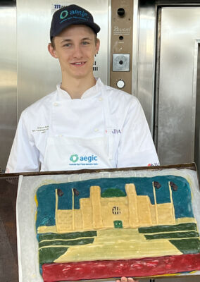 Jackson with his bread plaque